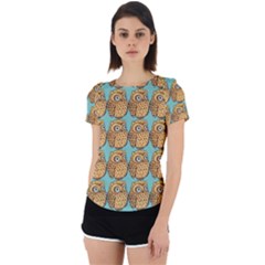 Owl Bird Pattern Back Cut Out Sport Tee by Vaneshop