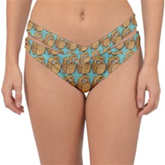 Owl Bird Pattern Double Strap Halter Bikini Bottoms