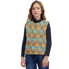 Owl Bird Pattern Kid s Short Button Up Puffer Vest	 by Vaneshop