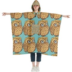 Owl Bird Pattern Women s Hooded Rain Ponchos by Vaneshop