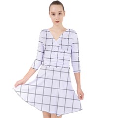 Mesh Quarter Sleeve Front Wrap Dress