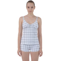 Mesh Tie Front Two Piece Tankini by zhou