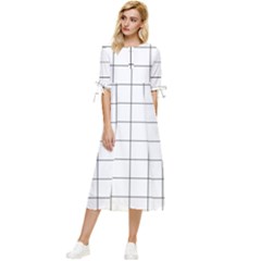 Mesh Bow Sleeve Chiffon Midi Dress