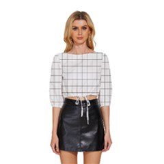 Mesh Mid Sleeve Drawstring Hem Top by zhou