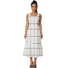 Mesh Square Neckline Tiered Midi Dress by zhou