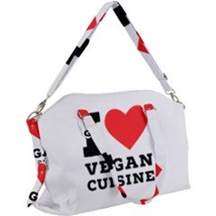 I Love Vegan Cuisine Canvas Crossbody Bag by ilovewhateva