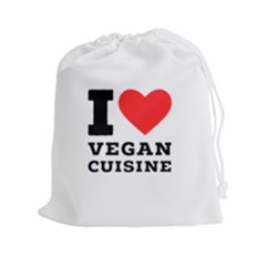 I Love Vegan Cuisine Drawstring Pouch (2xl) by ilovewhateva