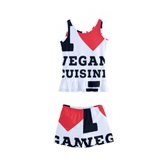 I Love Vegan Cuisine Kids  Boyleg Swimsuit by ilovewhateva