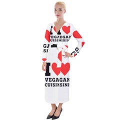 I Love Vegan Cuisine Velvet Maxi Wrap Dress by ilovewhateva