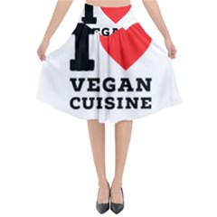 I Love Vegan Cuisine Flared Midi Skirt by ilovewhateva