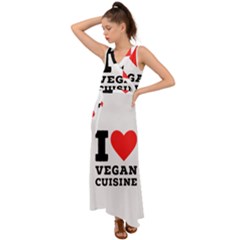 I Love Vegan Cuisine V-neck Chiffon Maxi Dress by ilovewhateva