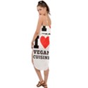 I love vegan cuisine Waist Tie Cover Up Chiffon Dress View2