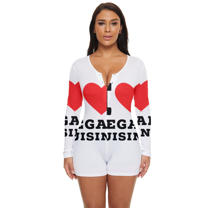 I love vegan cuisine Long Sleeve Boyleg Swimsuit