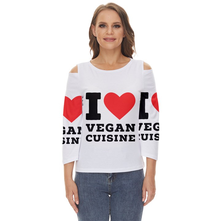 I love vegan cuisine Cut Out Wide Sleeve Top