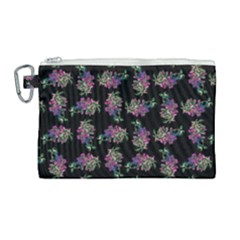 Midnight Noir Garden Chic Pattern Canvas Cosmetic Bag (large) by dflcprintsclothing