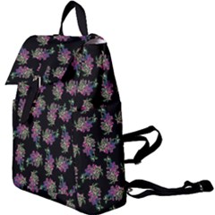 Midnight Noir Garden Chic Pattern Buckle Everyday Backpack