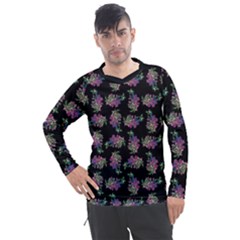 Midnight Noir Garden Chic Pattern Men s Pique Long Sleeve Tee