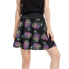 Midnight Noir Garden Chic Pattern Waistband Skirt by dflcprintsclothing