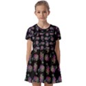 Midnight Noir Garden Chic Pattern Kids  Short Sleeve Pinafore Style Dress View1