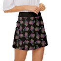 Midnight Noir Garden Chic Pattern Mini Front Wrap Skirt View3