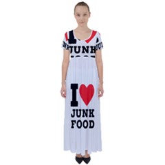 I Love Junk Food High Waist Short Sleeve Maxi Dress by ilovewhateva