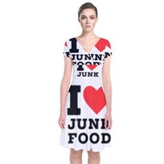 I Love Junk Food Short Sleeve Front Wrap Dress by ilovewhateva