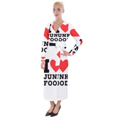 I Love Junk Food Velvet Maxi Wrap Dress by ilovewhateva