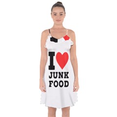 I Love Junk Food Ruffle Detail Chiffon Dress by ilovewhateva