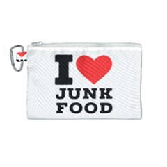 I Love Junk Food Canvas Cosmetic Bag (medium) by ilovewhateva