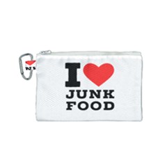 I Love Junk Food Canvas Cosmetic Bag (small) by ilovewhateva