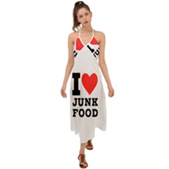 I Love Junk Food Halter Tie Back Dress  by ilovewhateva