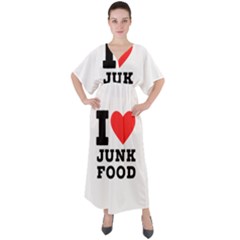 I Love Junk Food V-neck Boho Style Maxi Dress by ilovewhateva