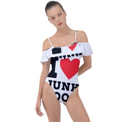 I Love Junk Food Frill Detail One Piece Swimsuit by ilovewhateva