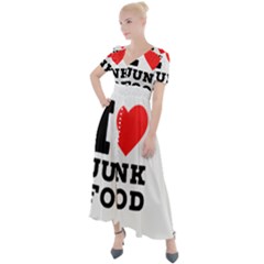 I Love Junk Food Button Up Short Sleeve Maxi Dress by ilovewhateva