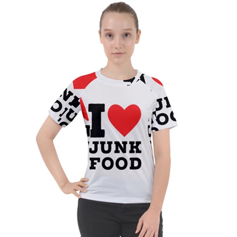 I Love Junk Food Women s Sport Raglan Tee by ilovewhateva