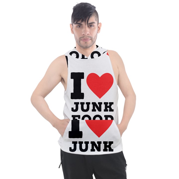 I love junk food Men s Sleeveless Hoodie