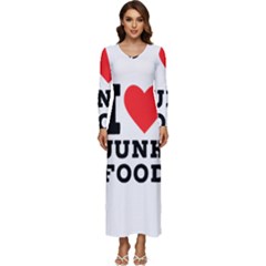 I Love Junk Food Long Sleeve Longline Maxi Dress by ilovewhateva