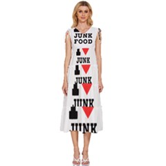 I Love Junk Food V-neck Drawstring Shoulder Sleeveless Maxi Dress by ilovewhateva