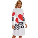 I love junk food Long Sleeve Shirt Collar A-Line Dress View3