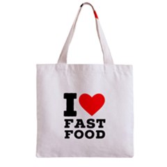 I Love Fast Food Zipper Grocery Tote Bag by ilovewhateva