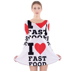 I Love Fast Food Long Sleeve Velvet Skater Dress by ilovewhateva