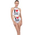 I love fast food Halter Side Cut Swimsuit View1