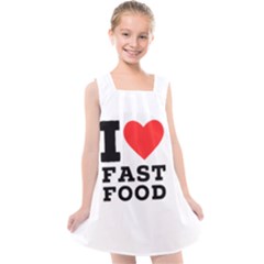 I Love Fast Food Kids  Cross Back Dress by ilovewhateva