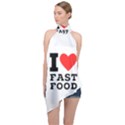 I love fast food Halter Asymmetric Satin Top View1