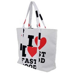 I Love Fast Food Zip Up Canvas Bag by ilovewhateva