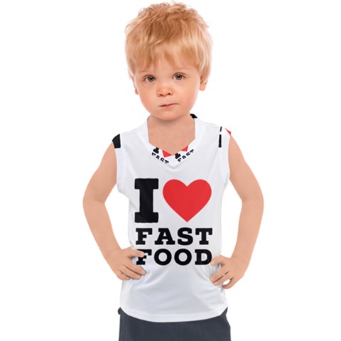 I Love Fast Food Kids  Sport Tank Top by ilovewhateva