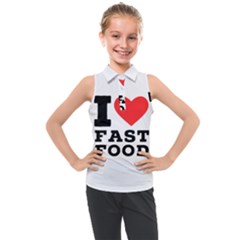 I Love Fast Food Kids  Sleeveless Polo Tee