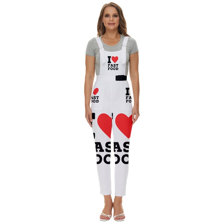 I love fast food Women s Pinafore Overalls Jumpsuit