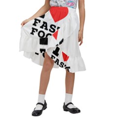 I Love Fast Food Kids  Ruffle Flared Wrap Midi Skirt