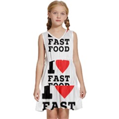 I Love Fast Food Kids  Sleeveless Tiered Mini Dress by ilovewhateva